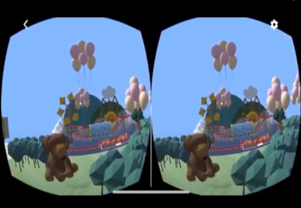 A screenshot of the VR Amusement park Application